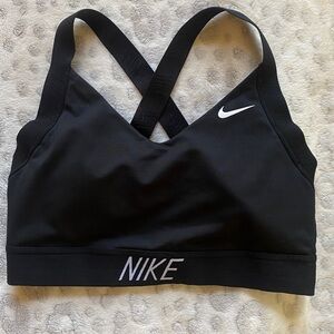 nike pro indy logo sports bra cross cross back